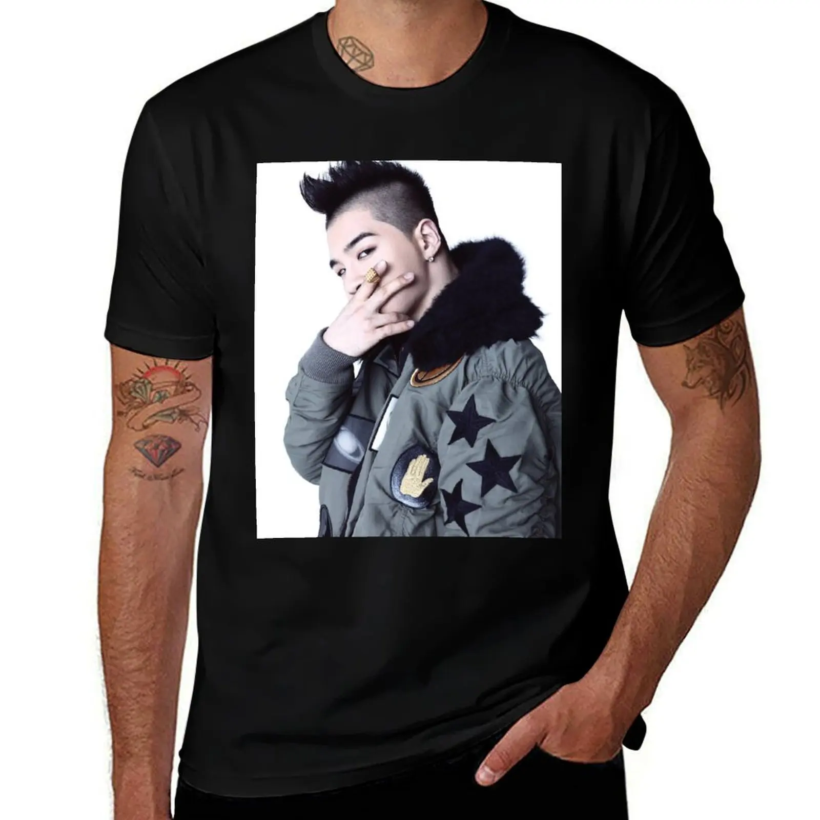 big bang taeyang T-Shirt t shirts for man pack cotton black cotton t-shirt plain for man package T-Shirt