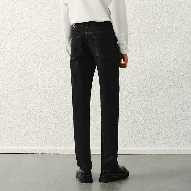 Semir الدينيم السراويل الرجال السود 2025 ربيع جديد سليم مستقيم الأزرق الجينز تنفس سترتش زيادة تأثير