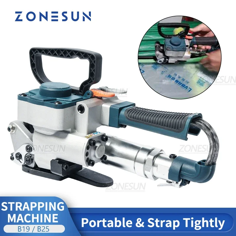Zonesun Pneumática Strapping Machine Friction Welding Baler Air Pet Banding Tool para 1319 mm Largura Pet Straps