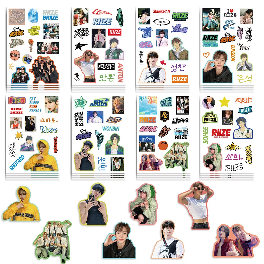 8pcs KPOP RIIZE Stickers SUNGCHAN WONBIN DIY Decoration Phone Case, Luggage Sticker SHOTARO EUNSEOK SOHEE ANTON Fans Collection