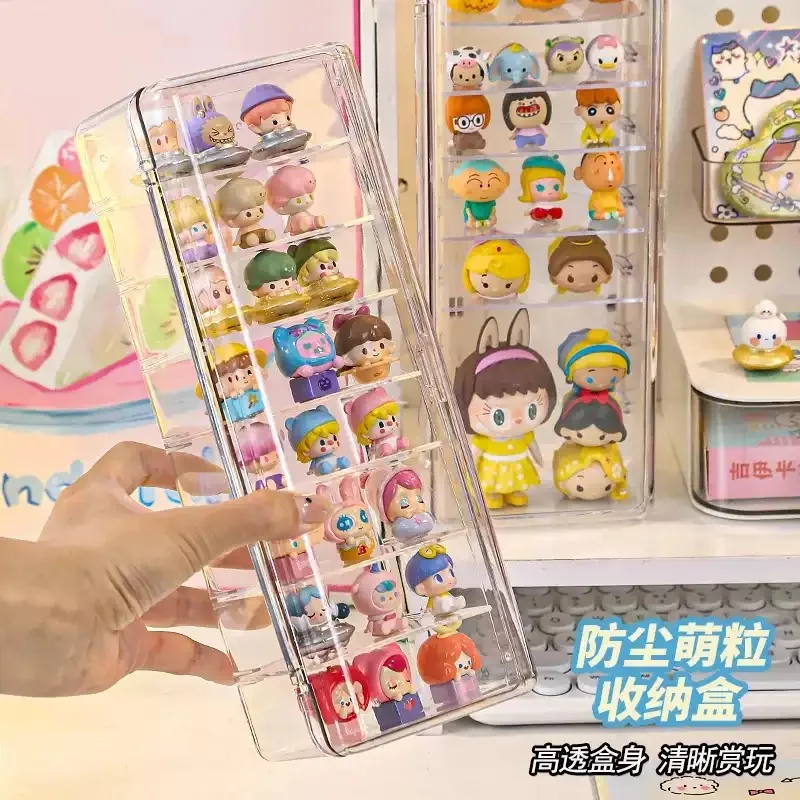 Clear Multi Layer Dustproof Display Storage Box for Small Mini Blind Box Action Figures Cute Collectibles Desktop Organizer