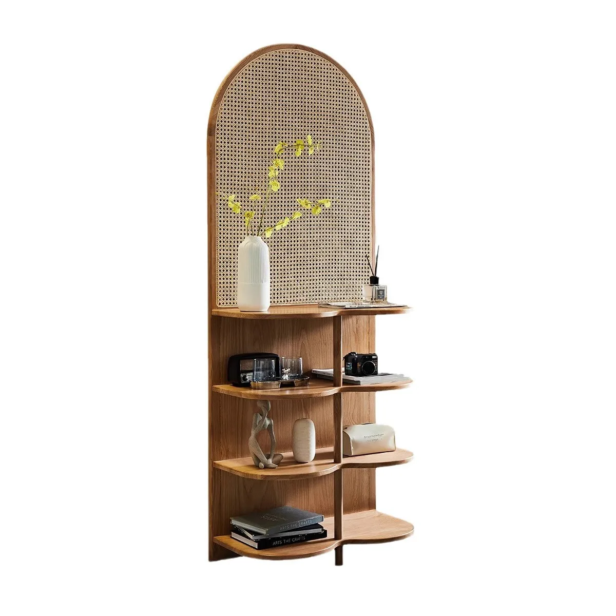 

New screen, Chinese, retro, solid wood, rattan, removable