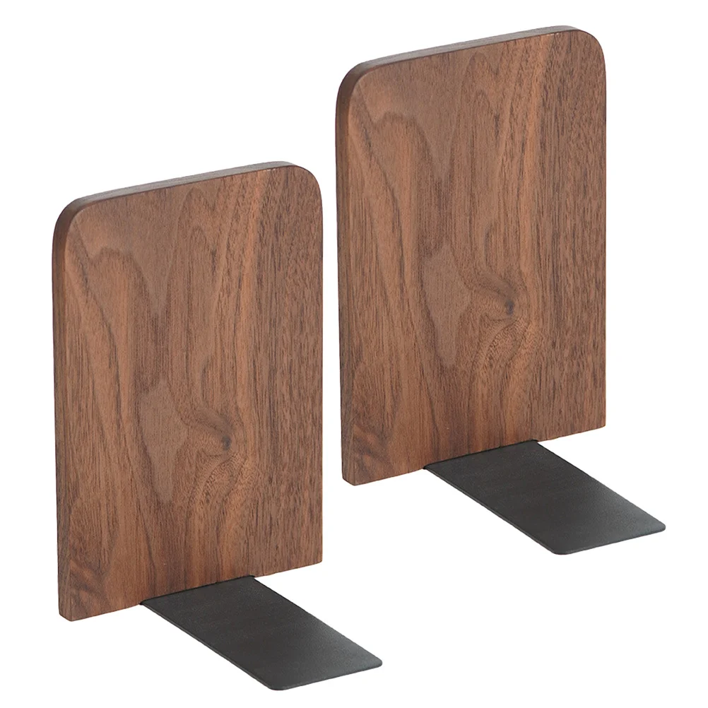 2pcs Bookends Wood Iron Minimalist Desktop Organizer For Books Documents Magazines Decorative Book Stands Study Holder