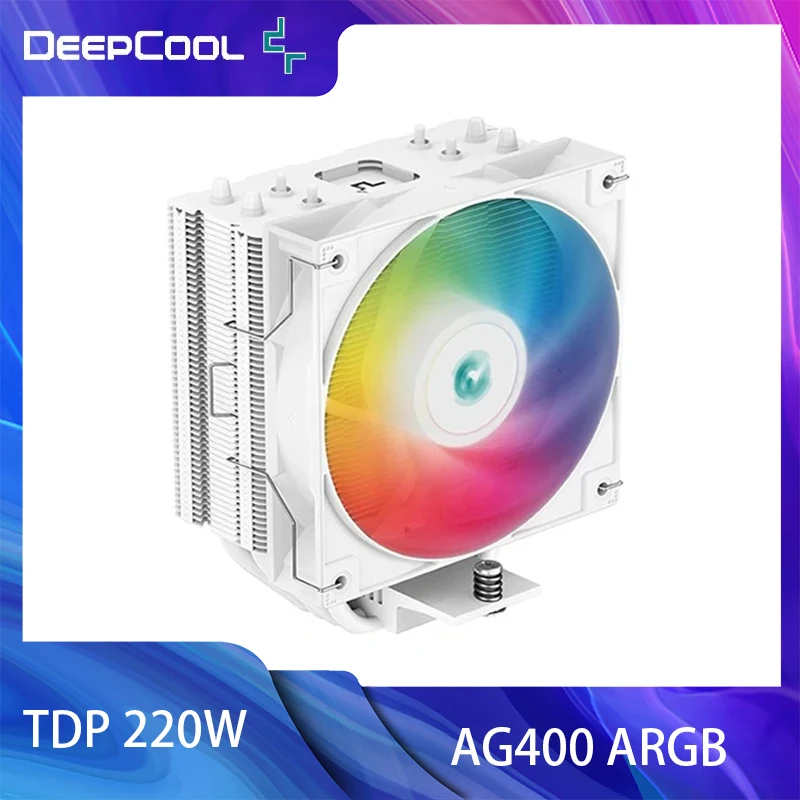 Кулер Процессора DeepCool AG400 ARGB С 4 Тепловыми Трубками, 220 Вт TDP