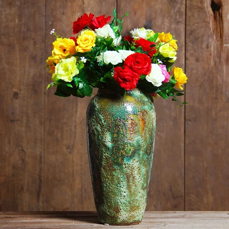 

Pottery Flower Holder, Dining Table Ornament, Artistic Water Cultivation, Living Room Decor，Ceramic Vase for Dry Flowers,