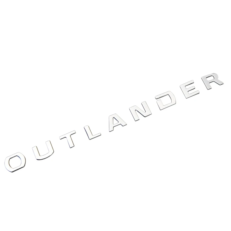 

Stainless Steel SLIM Outlander Wording 3D Letter Sticker Trim for Mitsubishi Outlander