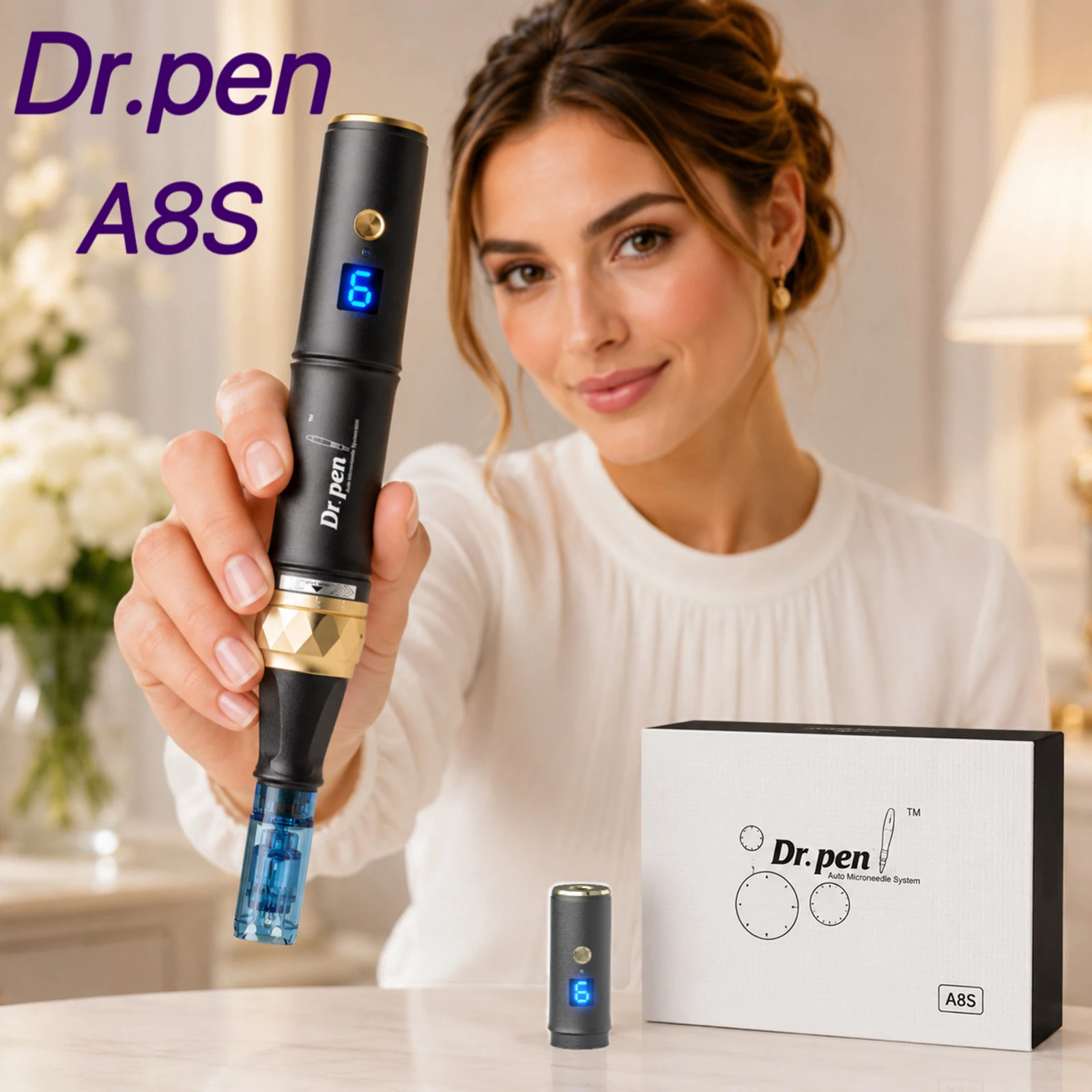 Dr. original Stylo A8S sans fil et filaire, 2 modèles avec 6 niveaux réglables, longueur de la pointe 0,25 MM