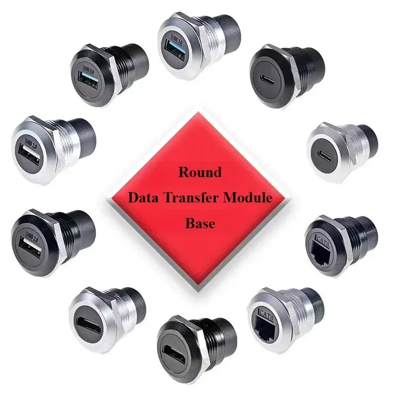 Conector RJ45 tipo C, panel blindado/sin blindado CAT6A de red RJ45, enchufe de chasis de montaje de 22 mm, Internet Cat6 RJ45 8p8c Modular