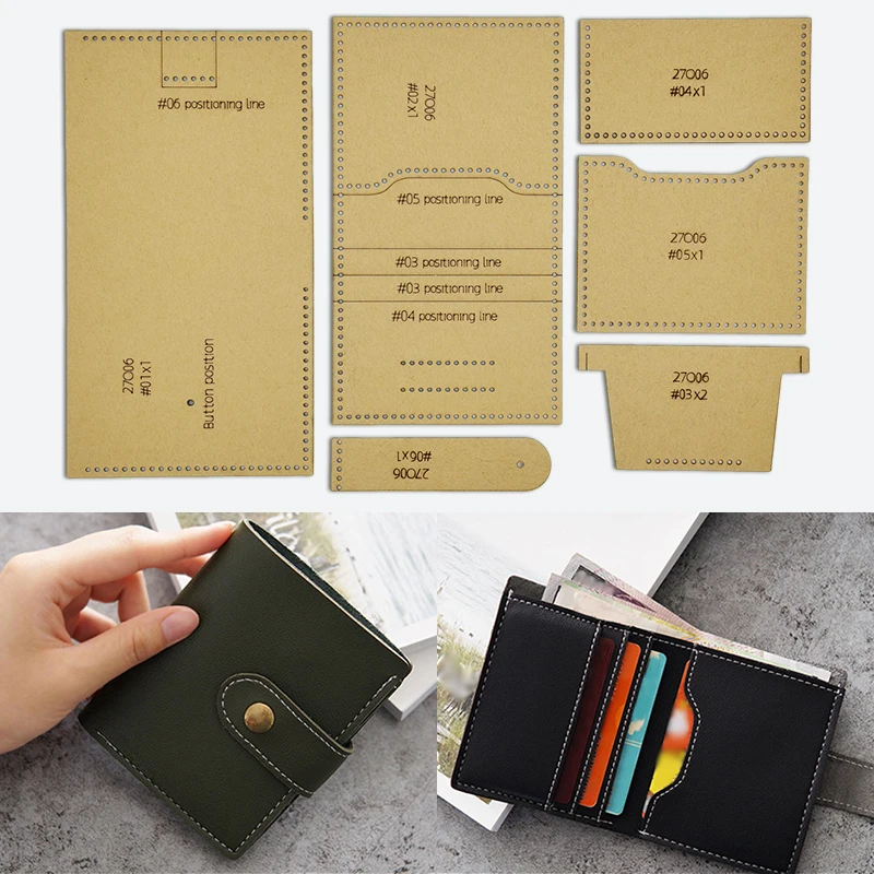 Bild 5: NUBECOM 6PCS handgemachte kurze Brieftasche machen Kraft Schablone DIY Multi Karte Brieftasche machen Kraft Vorlage handgemachte Leathercraft Kit