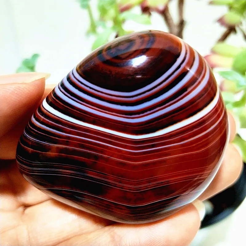 Natural Stone Lace Sardonyx Agate Crsytal Palm Stones Meditation Spiritual Healing Feng Shui Gem Room Decoration