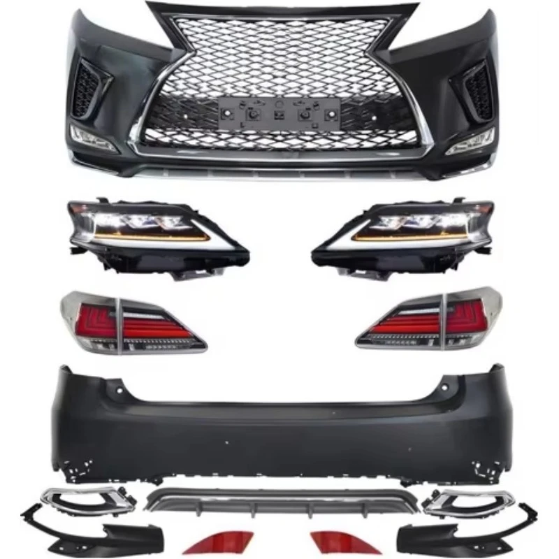 

XDS For 2010-2015 RX350 RX450h to - 2022 Style Front Bumper, Rear Bumper, Triple LED HeadlightsTaillights Body Kit Upgrade