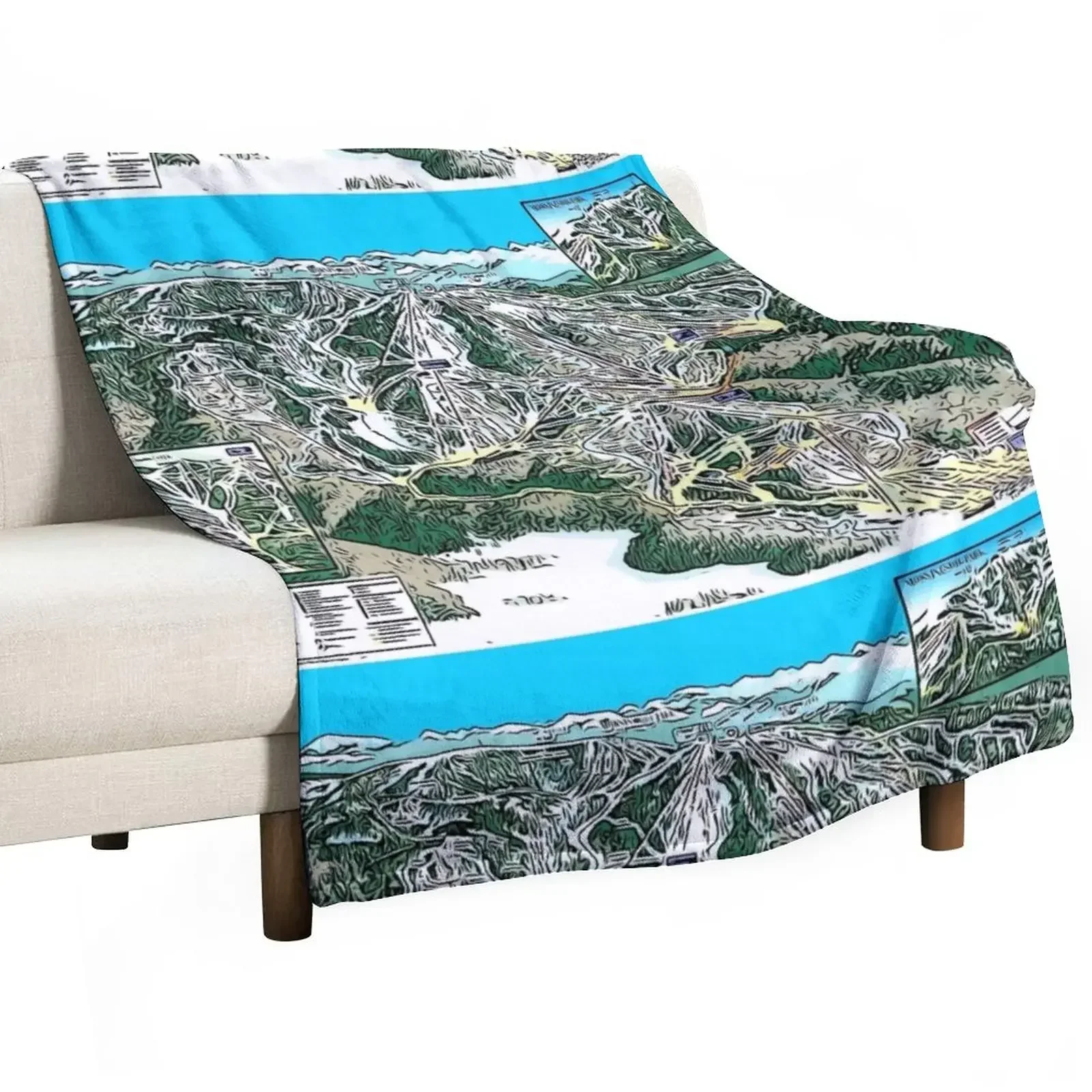 

Steamboat Ski Map Throw Blanket warm winter bed plaid Blankets