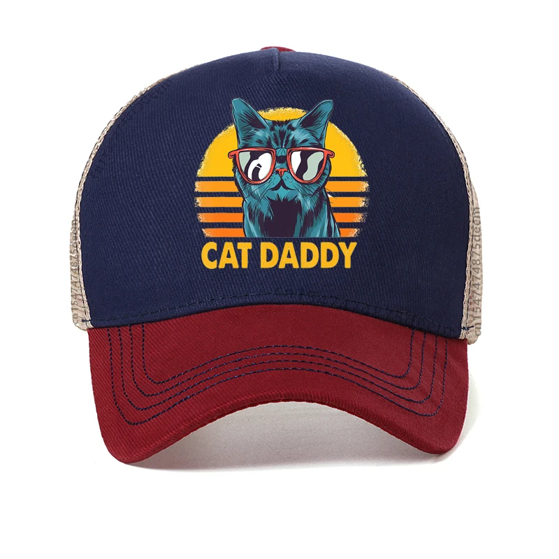 Pew Pew Madafakas hat Men Novelty Funny Cat Baseball Cap Vintage Summer cool Mesh Breathable Trucker Cap