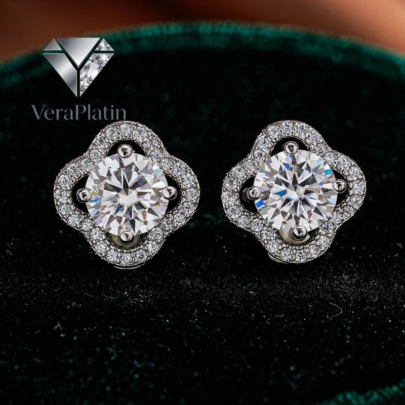 

ВераПлатин Подарок на День рождения для дочери: белое золото 18 карат, муассанит 0.5/1 карат, бриллиант, подарок на День святого Валентина, Рождество, PT950, женское свадебное украшение