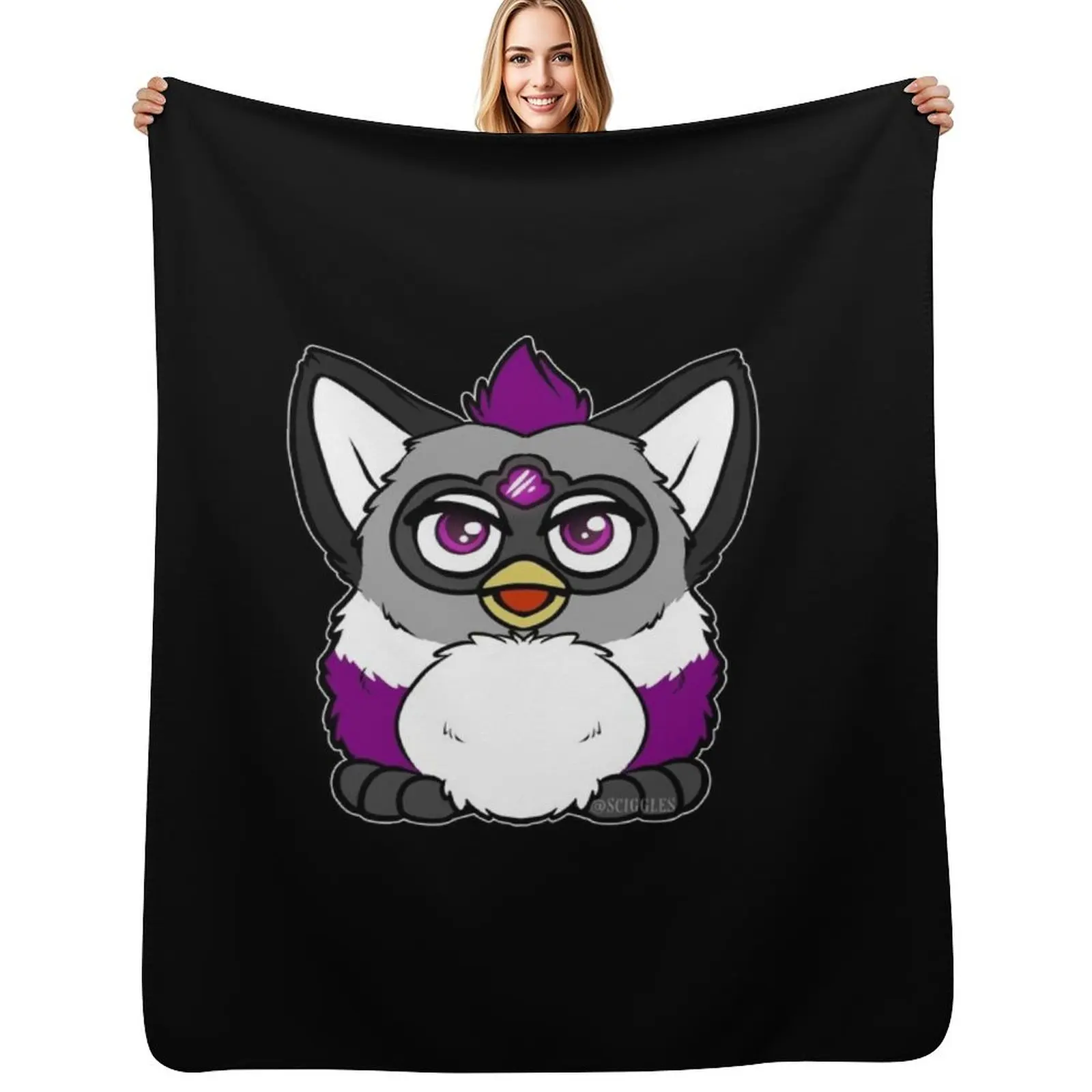 Ace Furby Throw Blanket Soft Plush Blanket as Housewarming Gift
