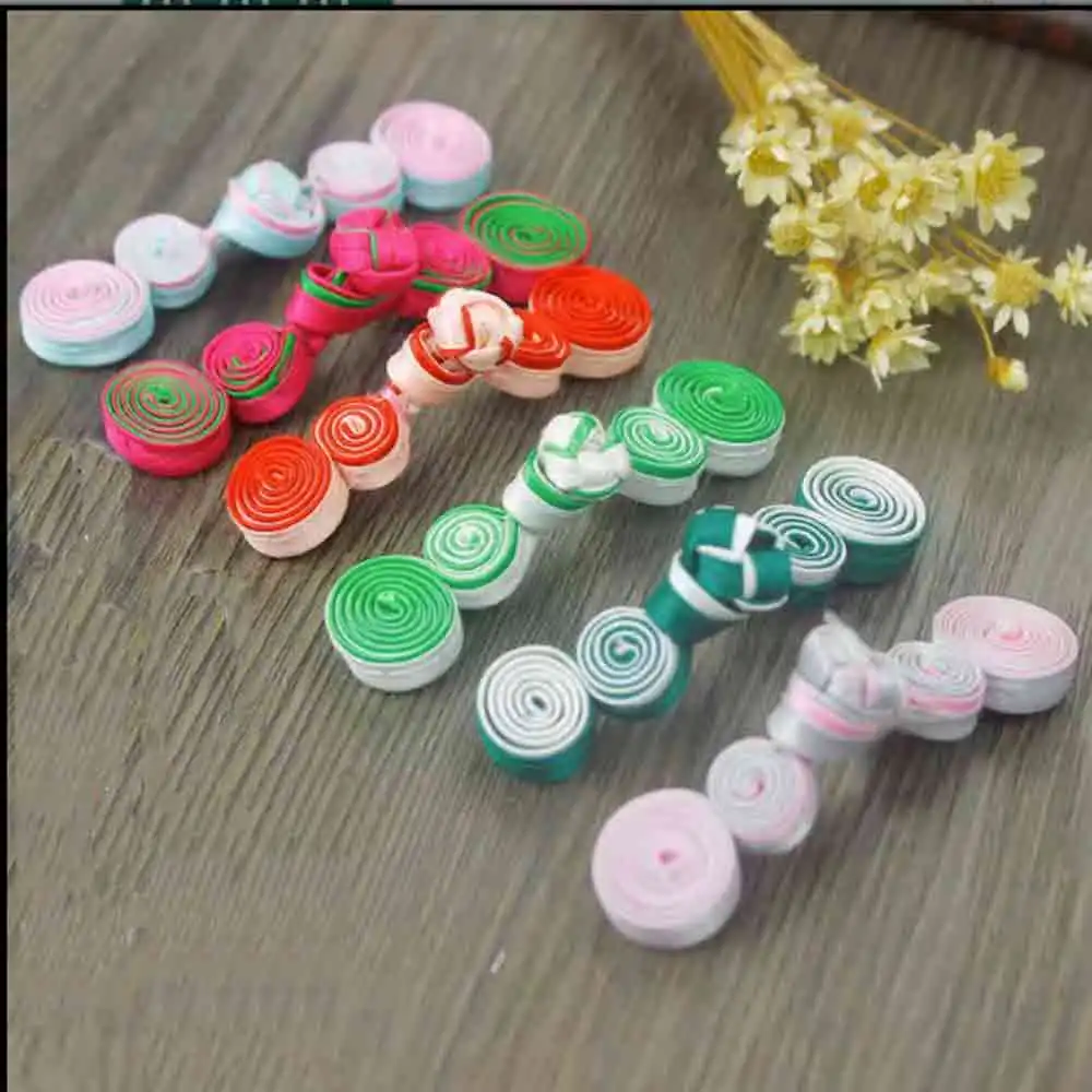 

10 пар гладких атласных декоративных сумок ручной работы в китайском стиле, Cheongsam, красочные лоскутные цвета, круглые тканевые пуговицы из тыквы