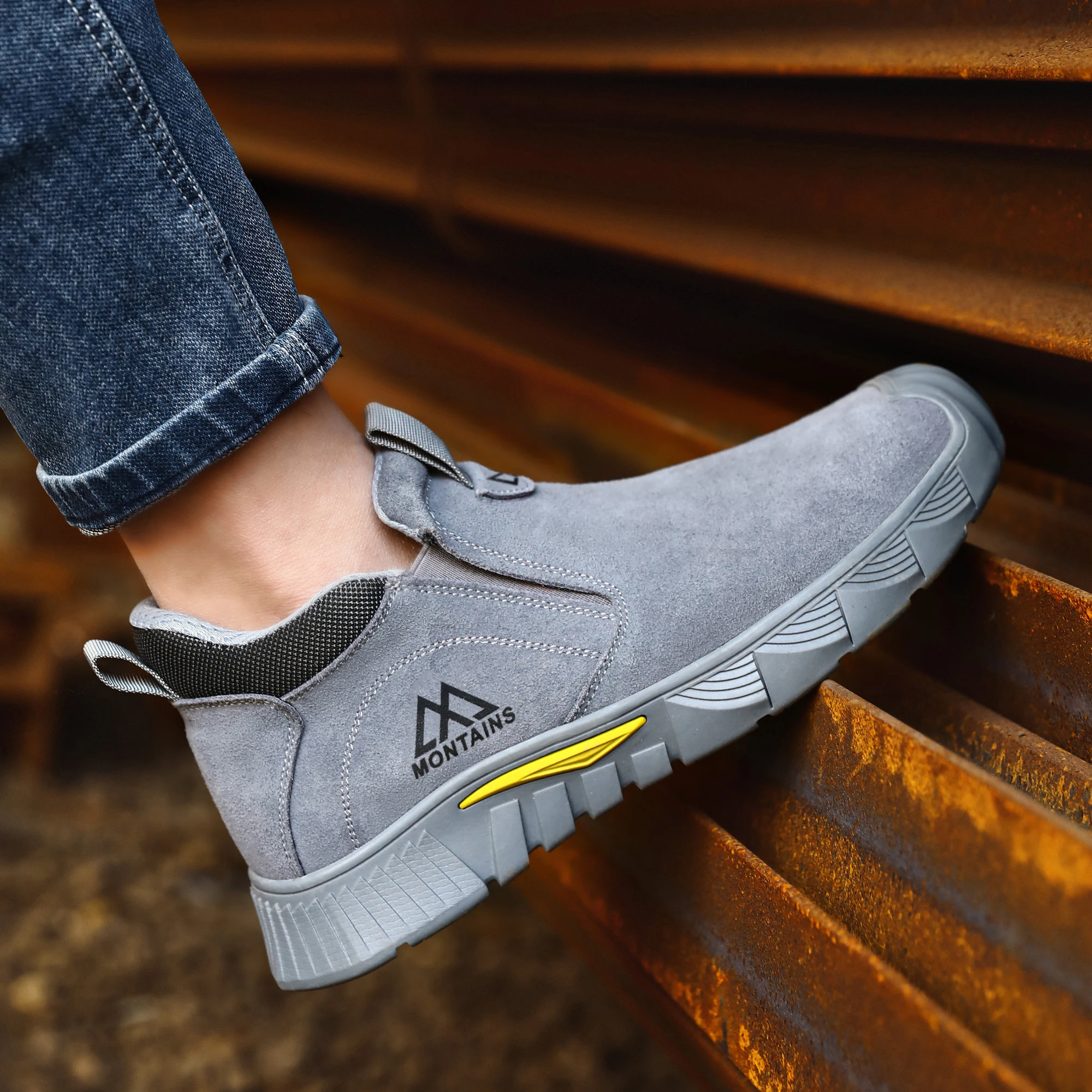 Stoßfeste und durchstichsichere Sicherheitsschuhe für Herren, Stahlkappen-Sicherheitsstiefel, Arbeitsschuhe mit Gummisohle, Herren-Sportschuhe ﻿ – Detail 11