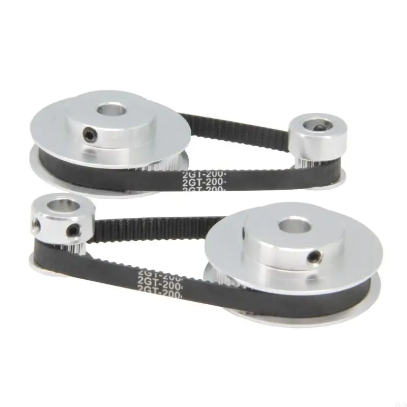 Y1AD GT2 Synchronous Wheel 20 60 Teeth 8mm Bore Timing Pulley 2 Sets with 2pcs Length 200mm Width 6mm Belt Reduction