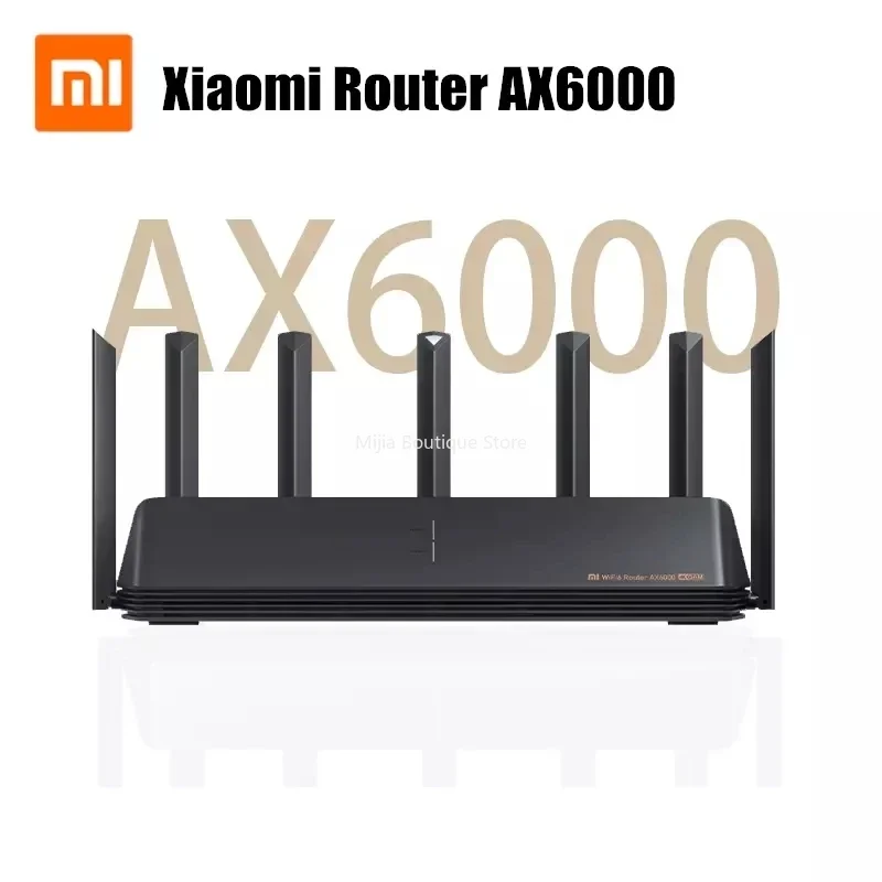 Xiaomi-AIoT AX6000 Roteador Sem Fio, Mesh, WiFi 6, VPN, Dupla Frequência, 512MB, Gigabit Completo, Repetidor, Amplificador de Sinal, Extensor, PPPoE