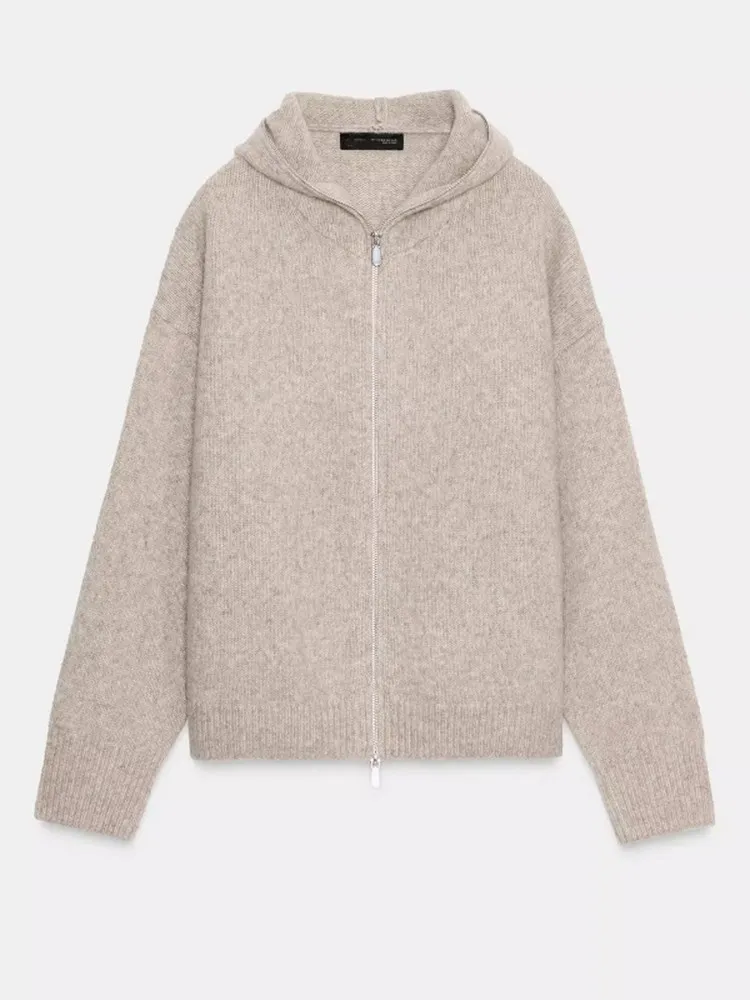 

Sweet Faion Ленивый Ретро Шерстяной Вязаный Кардиган с Капюшоном Верхняя Одежда Новое Прибытие Осень 2025 Повседневный Свободный Женский Свитер