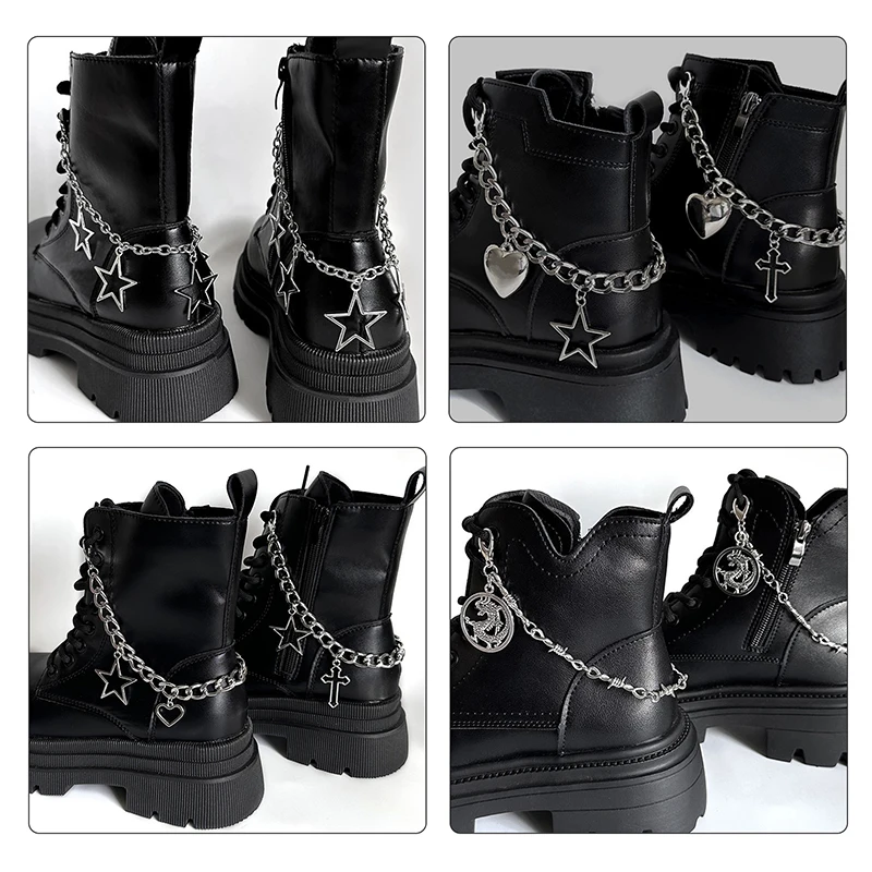 

1Pcs Hollow Out Heart Star Charms Shoe Chains Martin Boots Canvas Shoes Buckles Decoration Y2k Shoes Accessories