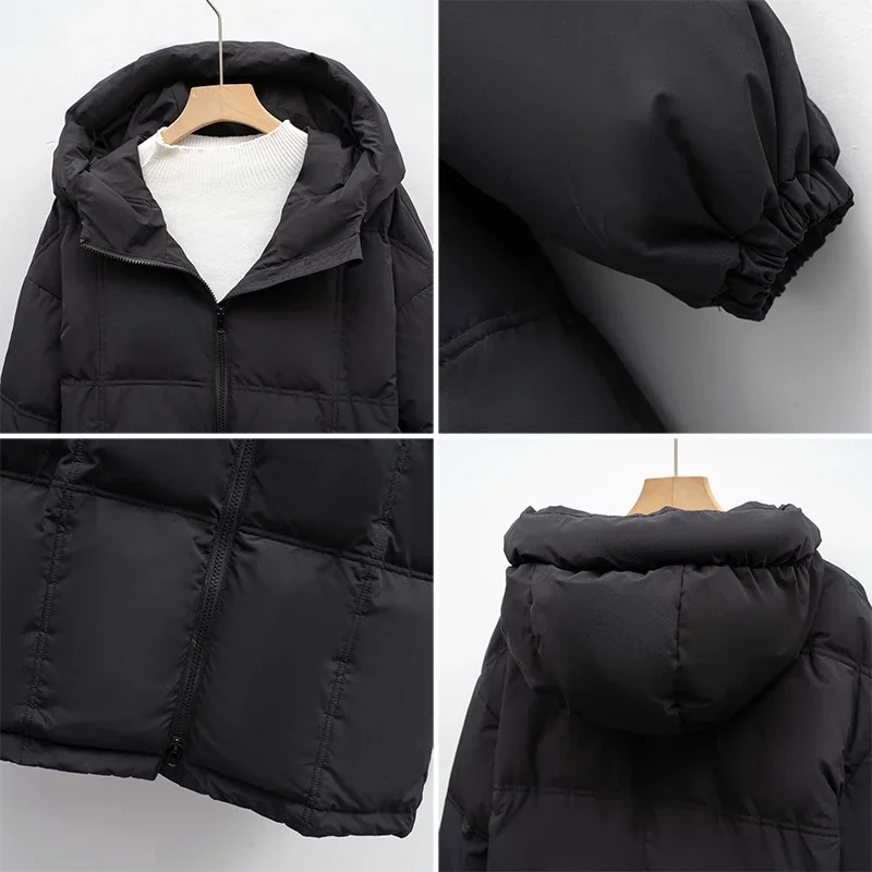 Abrigo grueso de cuello alto para mujer, chaqueta acolchada de algodón con bolsillos y cremallera, Parkas largas holgadas de gran tamaño para otoño,