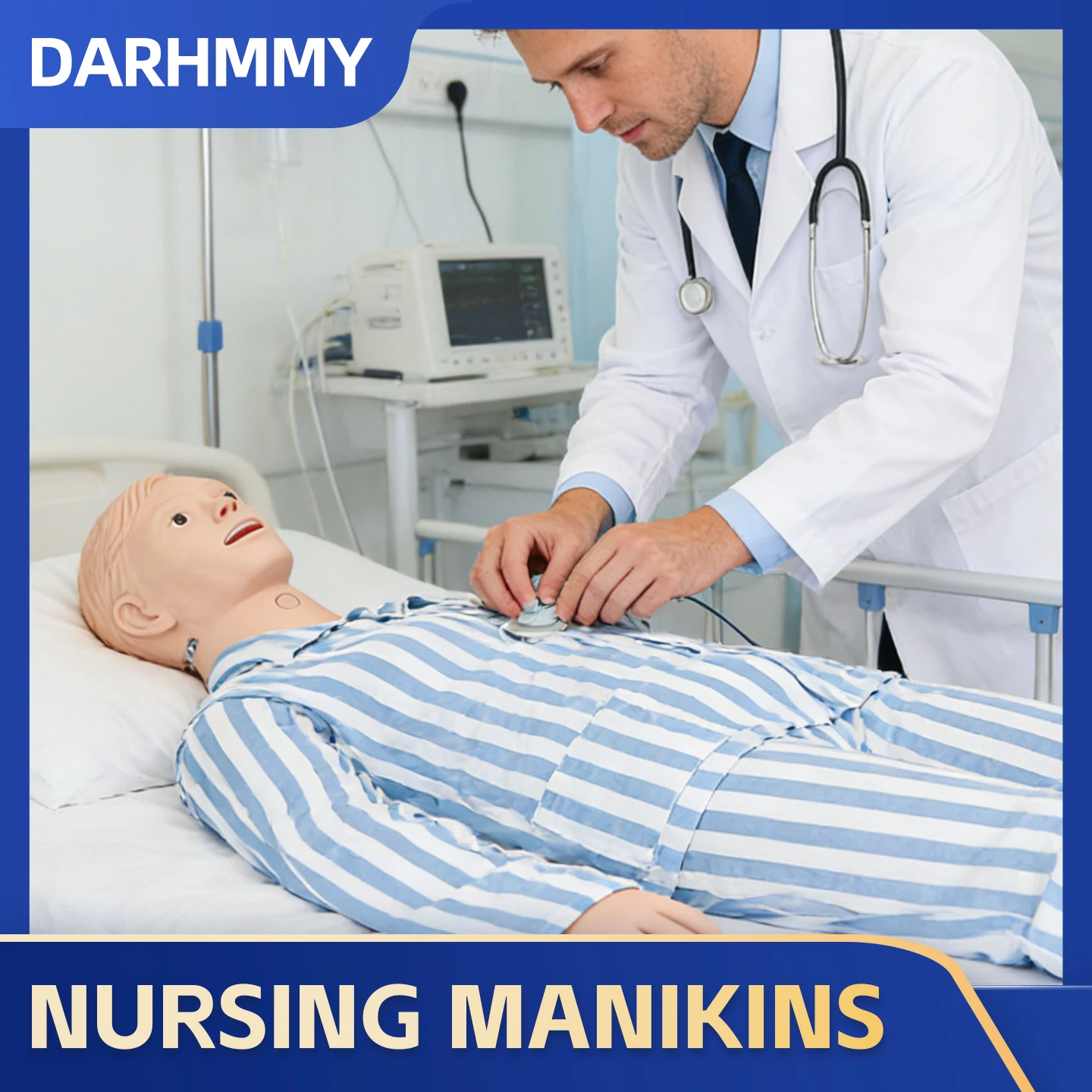 DARHMMY  Male Female Multifunctional Mannequin Nurse Training Manikin  Simulator Nursing Training Dummy Model