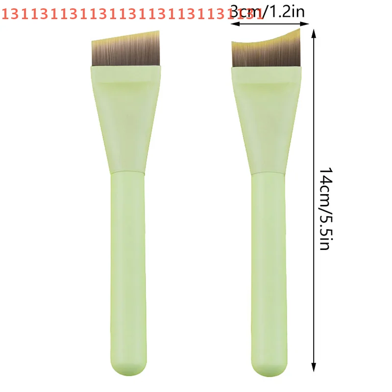 فرشاة كريم أساس هلال رفيعة للغاية، فرشاة كونتور للوجه خفيفة الوزن، فرشاة كونتور بمقبض أخضر، أداة كريم أساس مختلطة #6