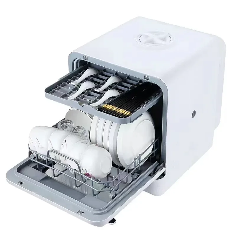 Новая бытовая настольная посудомоечная машина без установки. Автоматическая интеллектуальная мойка, дезинфекция и сушка с экспортным резервуаром для воды.