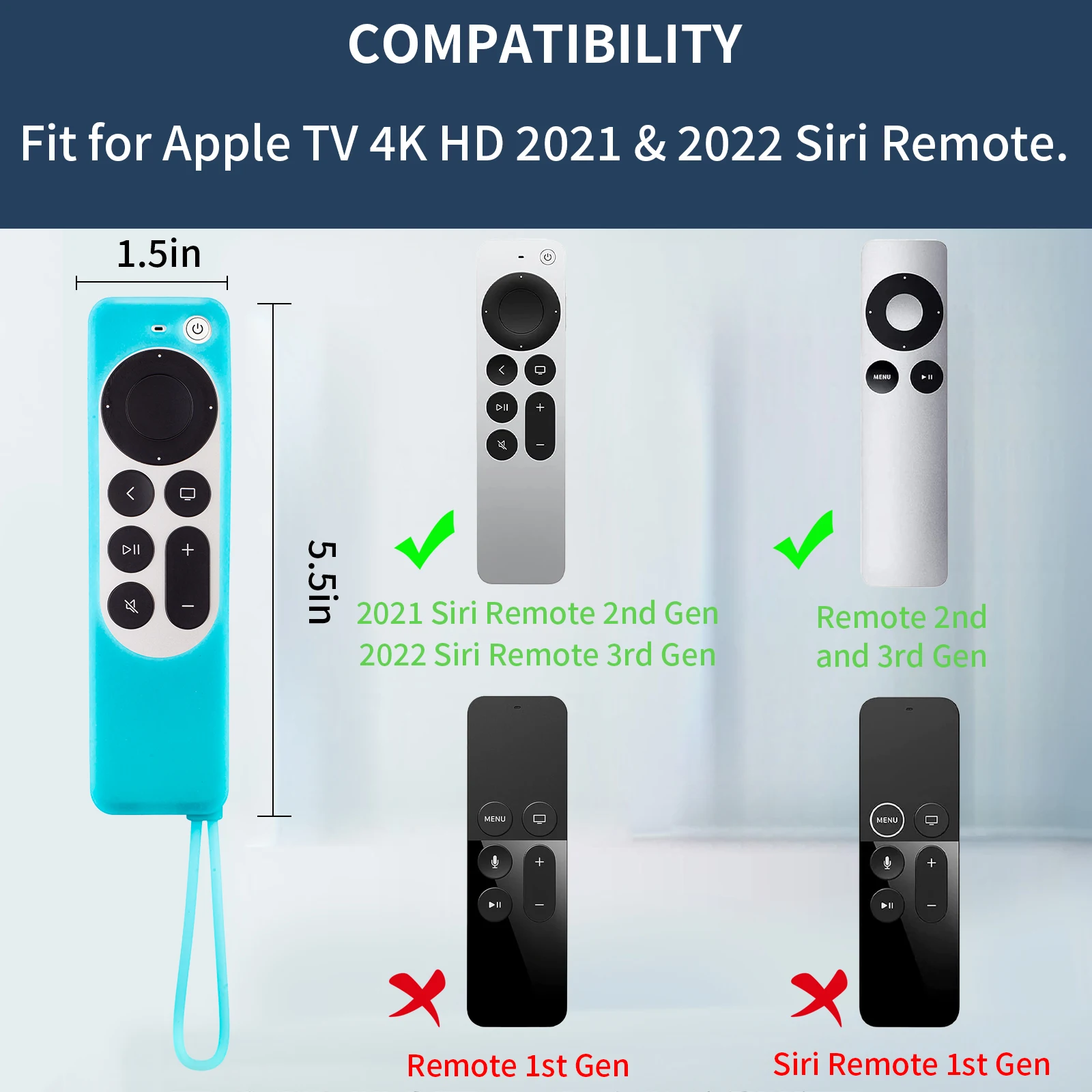 Universal Silicone Remote Protective Case For Apple TV 4K Siri Remote Anti-Slip Shockproof Soft Cover Remote Protective Case