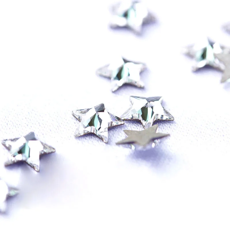 Super Glitter Rivoli Star 5mm 7mm Crystal Strass Flatback Non HotFix Nail Art Rhinestone 3D Glass Nail Charms Decorations