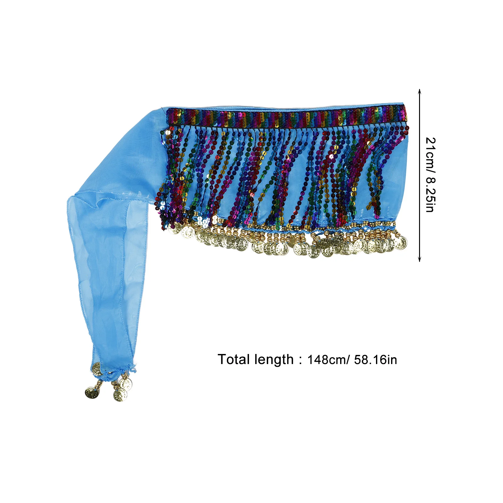 الشيفون الترتر وشاح الورك قابل للتعديل تنورة رقص البطن لأداء المرحلة هالوين زي الخصر وشاح شرابة التفاف