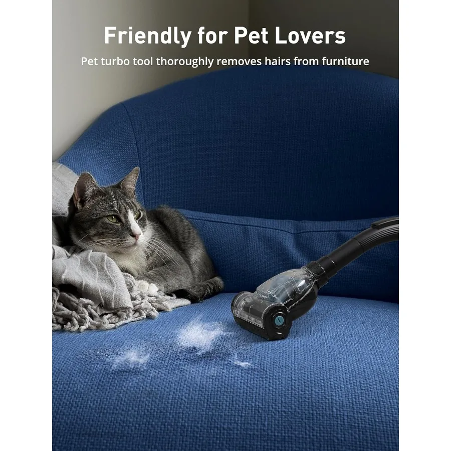 1700W 캐니스터 진공 청소기, 32Kpa 흡입력, 백리스 디자인, 멀티사이클론 필터 및 이중 항알레르기 기능 탑재