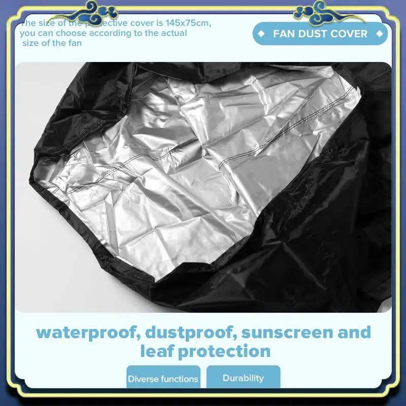 

AU16-Fan Dust Cover Waterproof Stand Up Floor Fan Cover Outdoor Pedestal Fan Cover Protector For Stand Fan Dustproof Cover