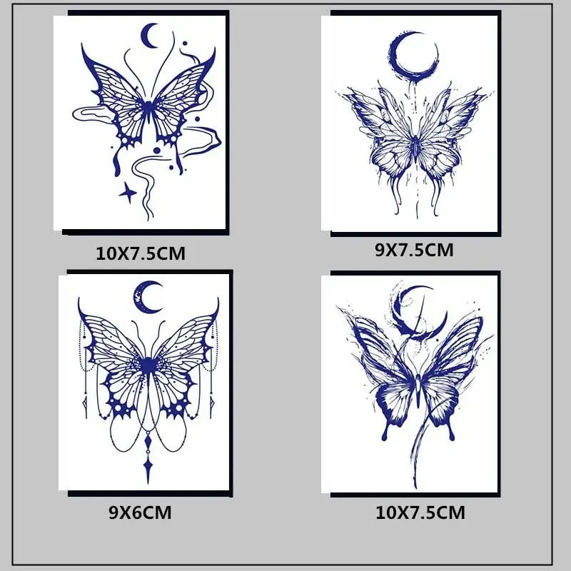 

Herbal Flower Moon Tattoo Stickers for Women Sexy Art Temporary Tattoos Set Waterproof Fake Tattoo Lasting Butterfly Stickers