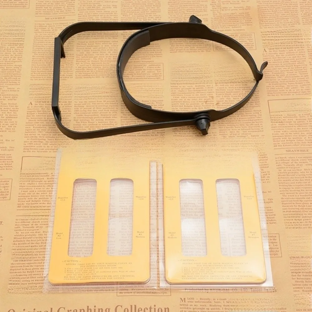 

Lightweight Headband Magnifier Interchangeable Lenses Black Elderly Person Handsfree Magnifier Simple Precision