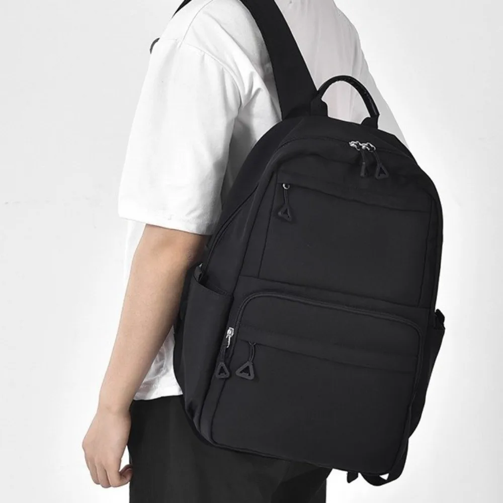 Zaino per studenti casual in tinta unita Zaino per laptop versatile di grande capacità Borsa da scuola leggera in stile coreano da viaggio