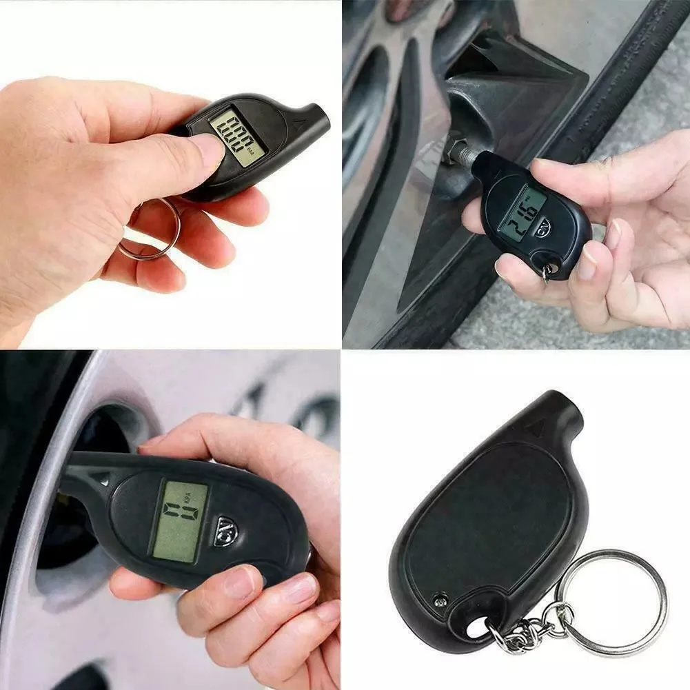 Mini Keychain Tire Air Pressure Gauge Tester Digital 2-140 PSI Procession Tool Tyre Wheel Pressure Monitor LCD Dispaly