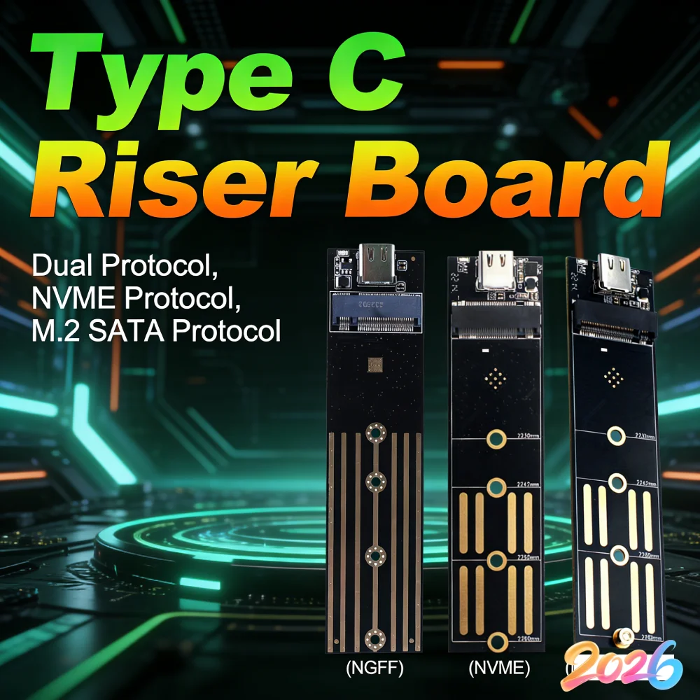 SATA/NVME SSD To USB 3.1 Type C Converter Adapter 10Gbps 6Gbps M.2 To USB 3.1 Type C NGFF B+M Key for 2230 2240 2260 2280 M2 SSD
