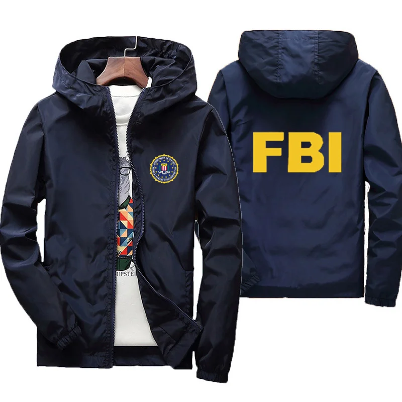 Fashion Zipper Men Women Hoodies Jacket FBI Print Sport Hip Hop Casual Zip Up Unisex Long Sleeve Hoodie Jacket Coat Top 7XL