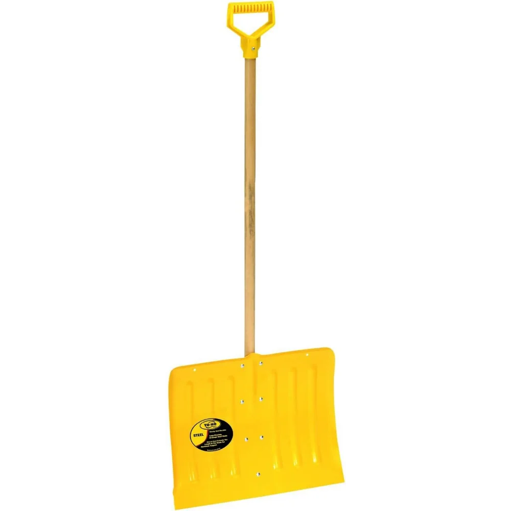 

18" Steel Snow Shovel, Heavy Duty Metal Blade for Snow Removal