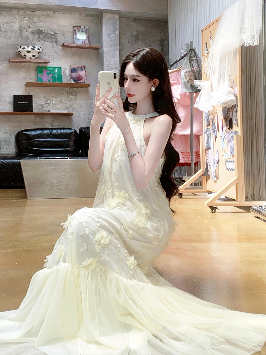 Jupe féerique blanche romantique, robe d'été pour Photo de plage, parfaite, douce, taille ample, Me Ne Hanging Princ Dr, respirante