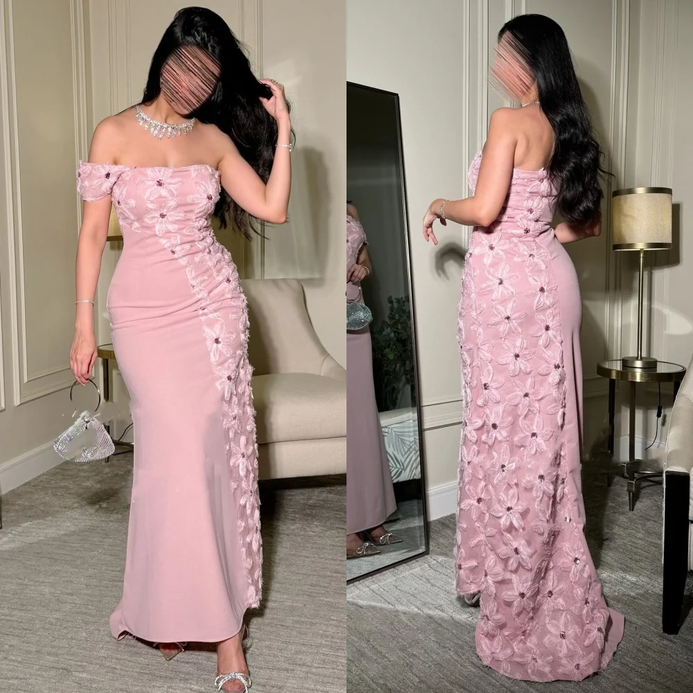 

Customized Simple Jersey Pleat Pattern Straight One-shoulder Long Dresses Bespoke Occasion Dresses High Quality