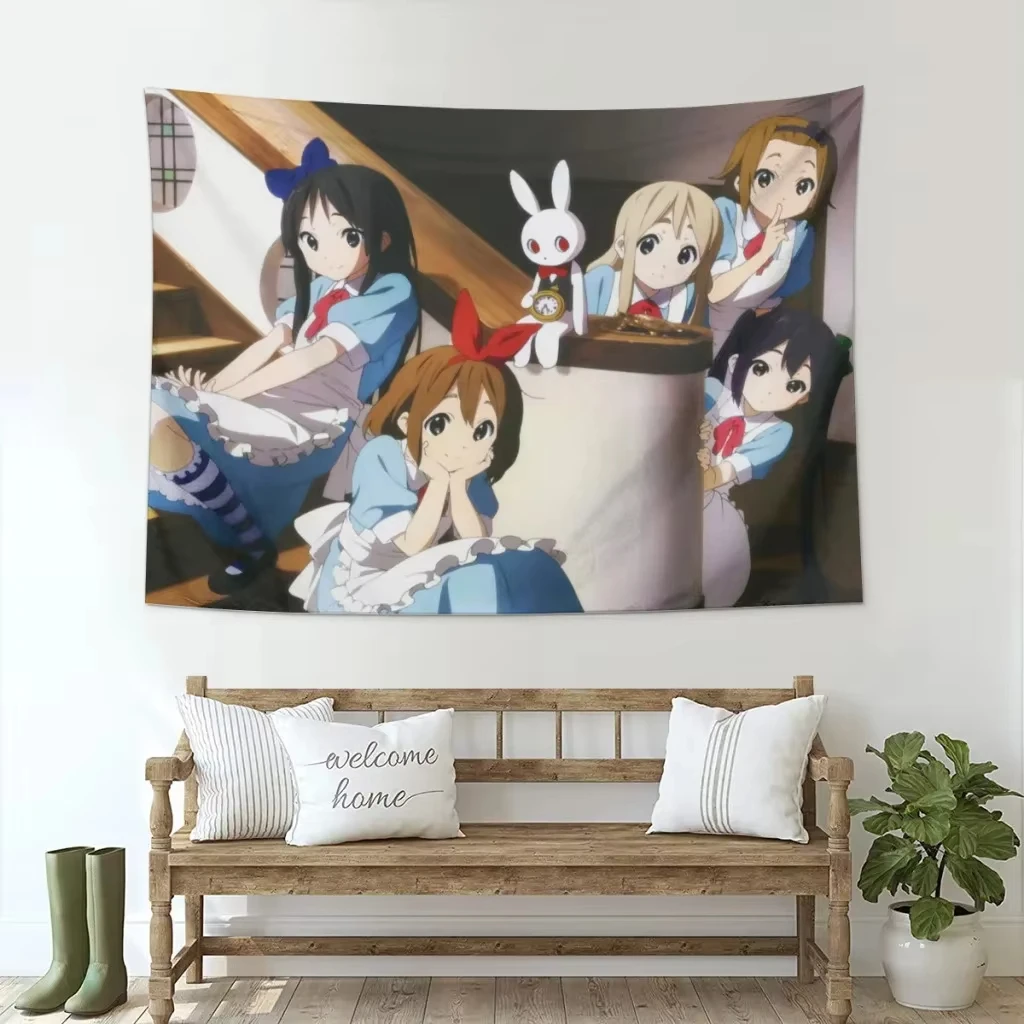 اليابان Kawaii جديد K-ON! أنيمي نسيج جدار الكرتون صورة خلفية معلقة جدار غرفة ديكور الجمالية المفروشات الزخرفية المنزل