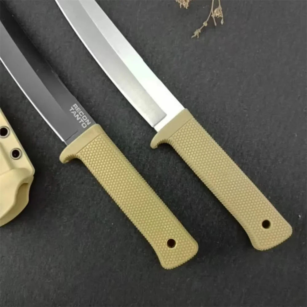 CD NEW Katana Fixed Blade Knife 8Cr13Mov Blade Rubber and Plastic Handle Outdoor EDC Survival Camping Hiking Hunting Tools