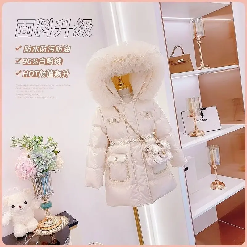 

Girls Down Jacket Long Thick Parkas Child Hooded Warm Coats Winter Clothes For Baby Snowsuit