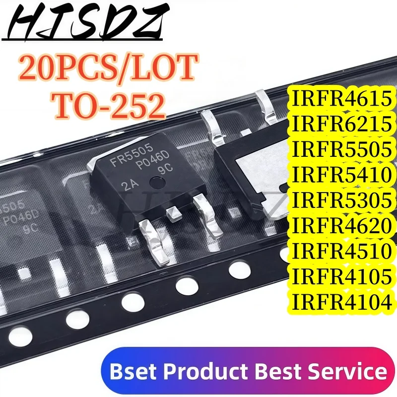 【20PCS/LOT】 IRFR5305 IRFR6215 IRFR5505 IRFR5410 IRFR4620 IRFR4615 IRFR4510 IRFR4105 IRFR4104TRPBF In Stock TO-252