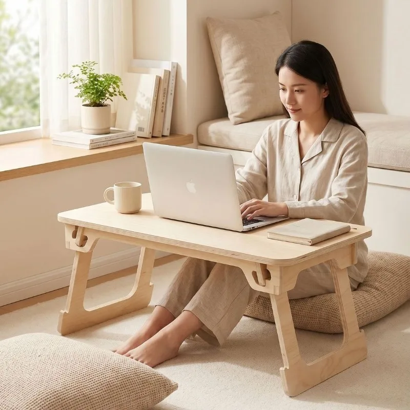 Small bay window table foldable kang table household tatami coffee table bed learning to write computer lowtable bay windowtable