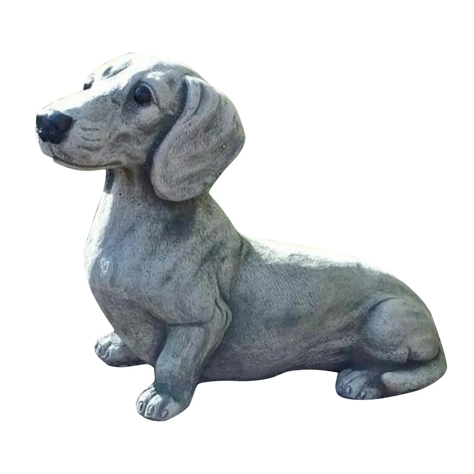 Dachshund Statue Sculpture Cute Memorial Dog Figurines Puppy Lying Down Resin Garden Art Ornament Gift for Lawn Garden Patio