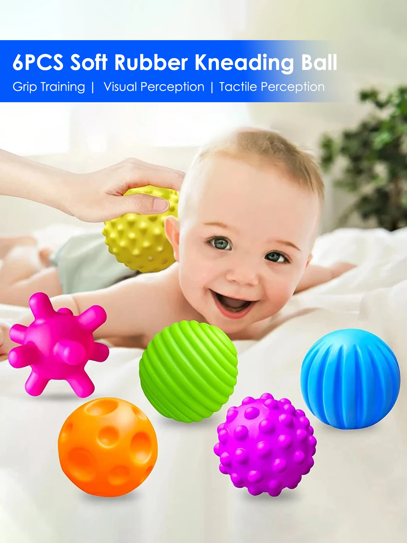 

6 PCS Baby Toys Sensory Balls For Children Textured Hand Touch Ball Soft Massage Ball Infant Rattle Senses Toys